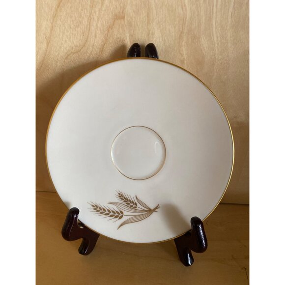 Lenox Wheat Cup & Saucer Set – Mid-Century 1950s–60s Ivory China 24K Gold Trim U - Picture 3 of 11